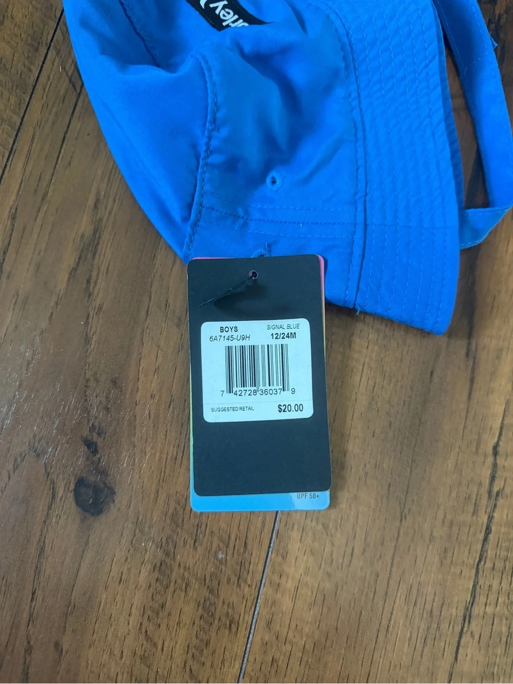 Hurley Infant Bright Blue Bucket Hat with Chin Strap